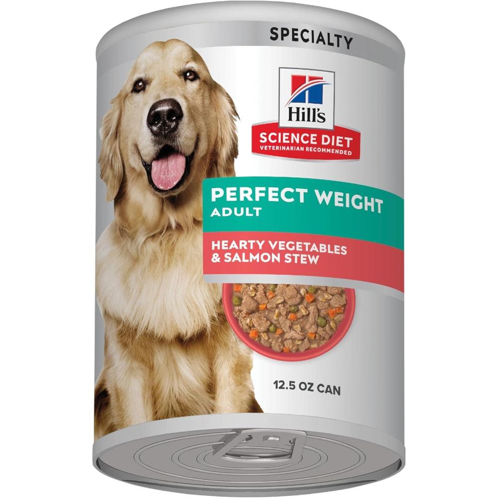 imageHills Science Diet Perfect Weight Adult 16 Weight Management Support Wet Dog Food Salmon amp Vegetables Stew 125 oz Can Case of 12Salmon  Vegetables Stew