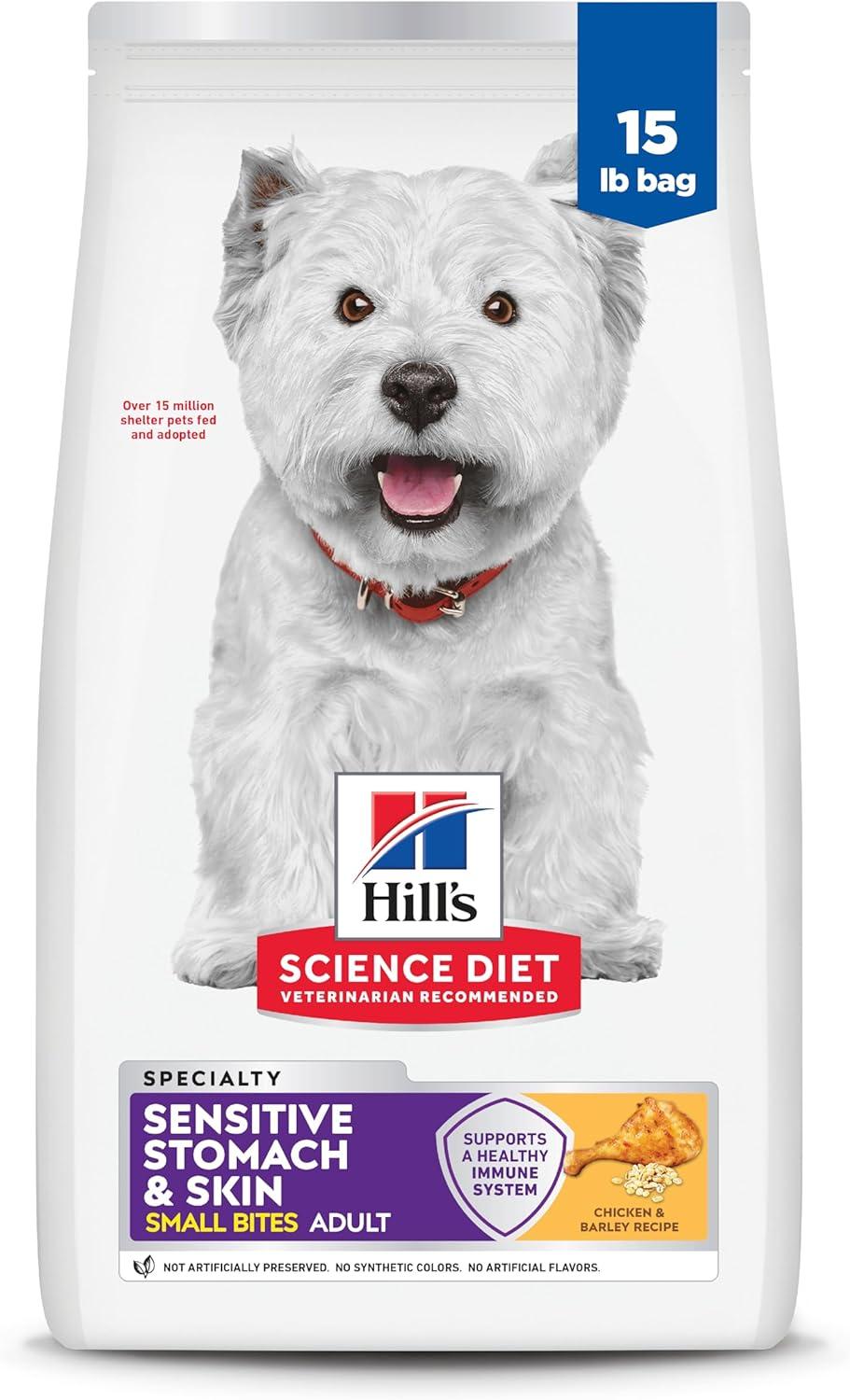 imageHills Science Diet Sensitive Stomach amp Skin Adult 16 Stomach amp Skin Sensitivity Support Small Kibble Dry Dog Food Chicken Recipe 30 lb BagChicken