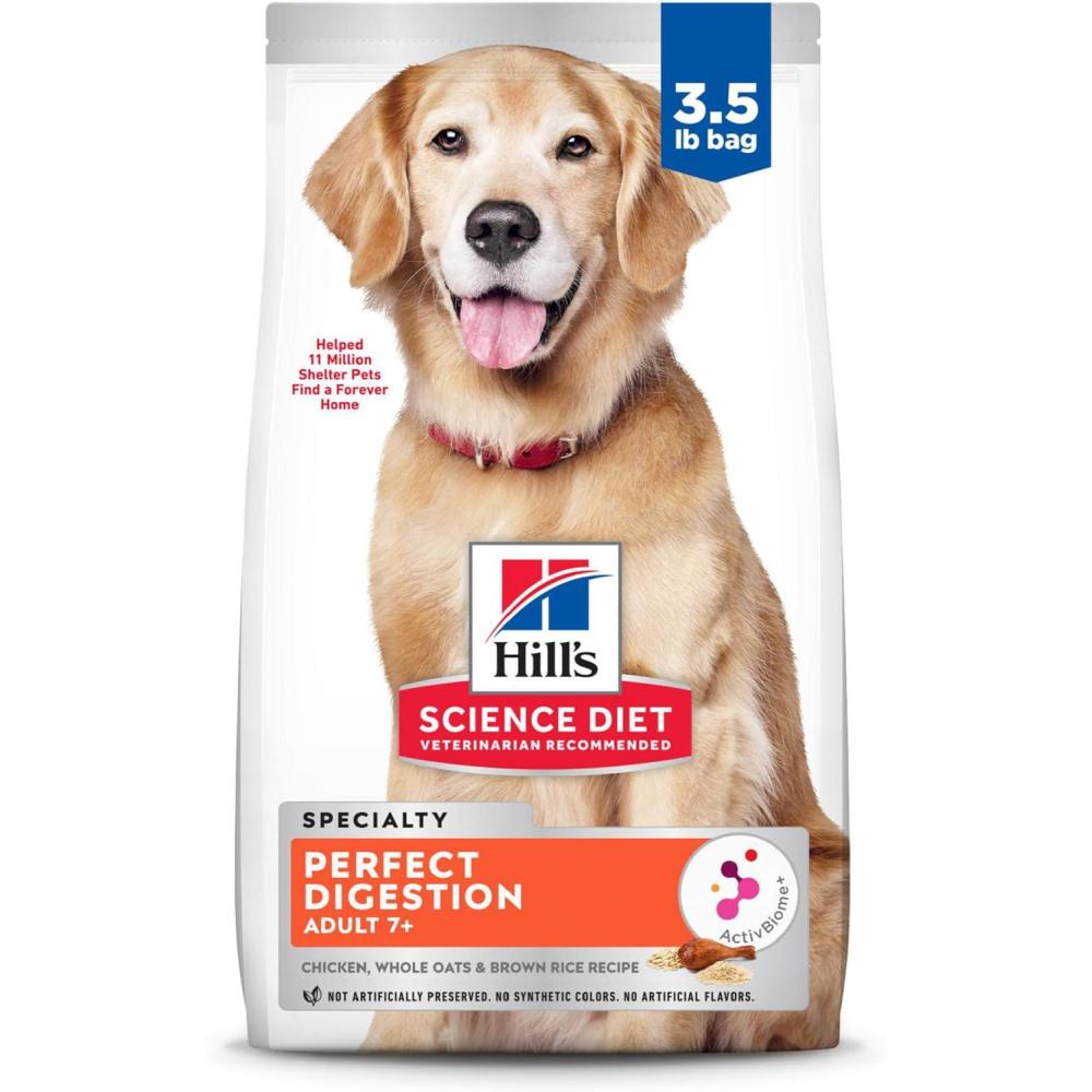 imageHills Science Diet Perfect Digestion Senior Adult 7 Digestive Support Dry Dog Food Chicken Brown Rice amp Whole Oats 22 lb BagChicken  Brown Rice   Whole Oats