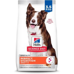 Hill’s Science Diet Perfect Digestion, Adult 1-6, Digestive Support, Dry Dog Food, Chicken, Brown Rice, & Whole Oats, 22 lb Bag(Chicken  Brown Rice  & Whole Oats)