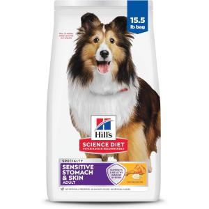 Hill’s Science Diet Sensitive Stomach & Skin, Adult 1-6, Stomach & Skin Sensitivity Support, Dry Dog Food, Chicken Recipe, 30 lb Bag(15.5 Pound (Pack of 1))