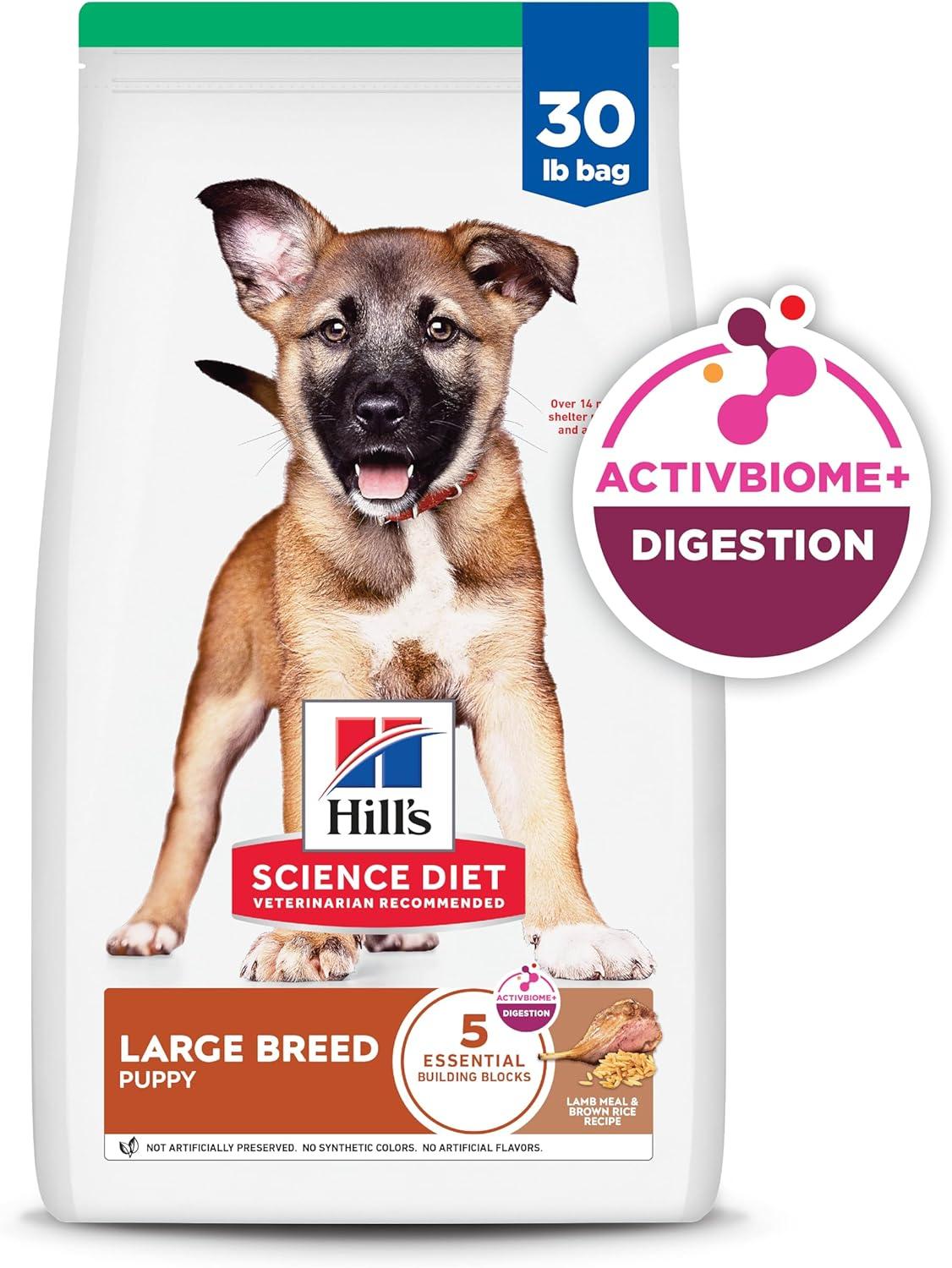 imageHills Science Diet Large Breed Puppy Food DHA to Support Healthy Development Chicken amp Brown Rice Dry Dog Food 275 lb BagLamb Brown Rice