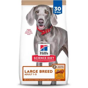 Hill’s Science Diet Large Breed Adult Dry Dog Food 1-5, Quality Protein for Joint Support & Lean Muscles, No Corn, Wheat, Soy Chicken & Brown Rice, 30 lb. Bag