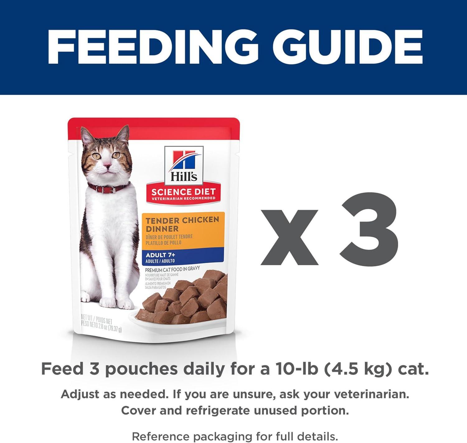 imageHills Science Diet Adult 7 Senior Adult 7 Premium Nutrition Wet Cat Food Chicken Stew 28 oz Pouch Case of 24Chicken Stew