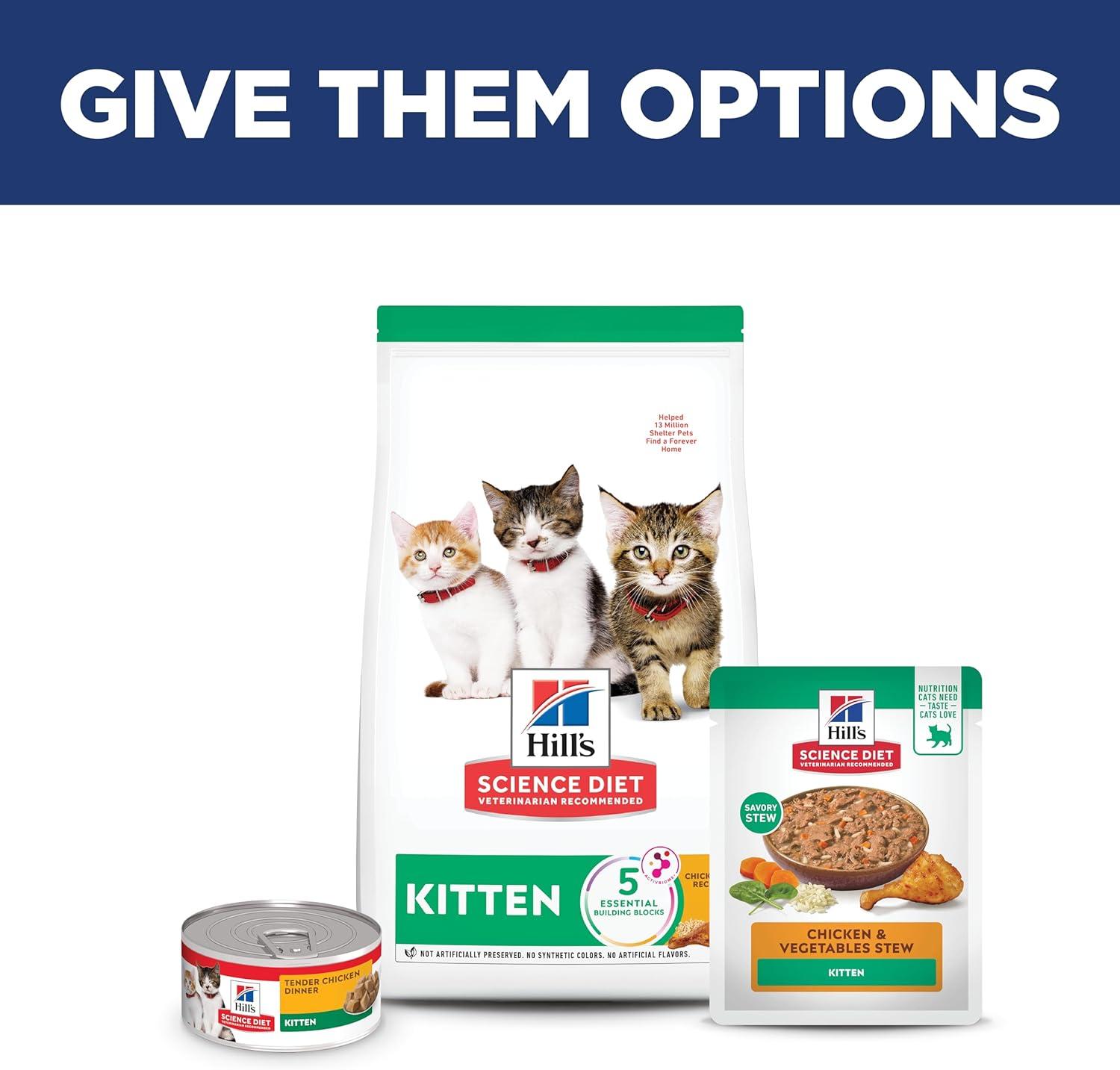 imageHills Science Diet Kitten Kitten Premium Nutrition Wet Cat Food Chicken amp Vegetables Stew 28 oz Pouch Case of 24Chicken Vegetables Stew