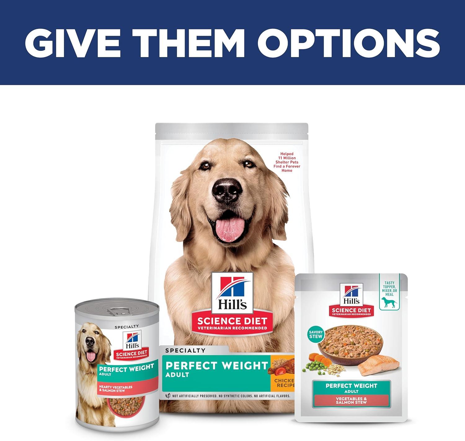 imageHills Science Diet Perfect Weight Adult 16 Weight Management Support Wet Dog Food Salmon amp Vegetables Stew 28 oz Pouch Case of 24