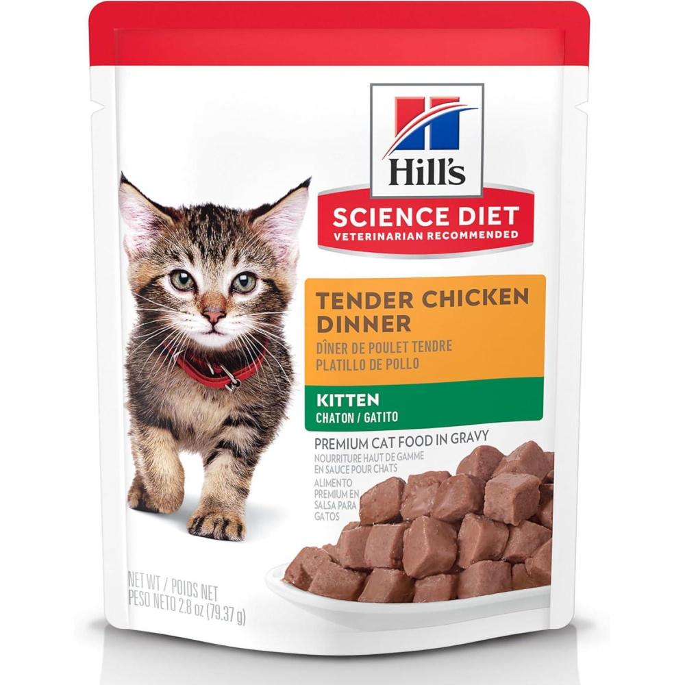 imageHills Science Diet Kitten Kitten Premium Nutrition Wet Cat Food Chicken amp Vegetables Stew 28 oz Pouch Case of 24Chicken Stew