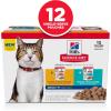 Hill’s Science Diet Adult 7+, Senior Adult 7+ Premium Nutrition, Wet Cat Food, Chicken Stew, 2.8 oz Pouch, Case of 24(Variety Pack: Chicken; Tuna Stew)