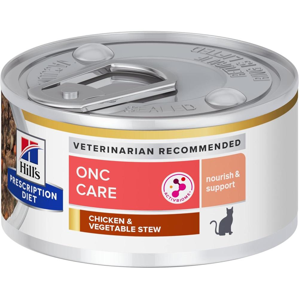 imageHills Prescription Diet ONC Care Wet Cat Food Chicken amp Vegetable Stew Veterinary Diet 29 oz Cans 24Pack