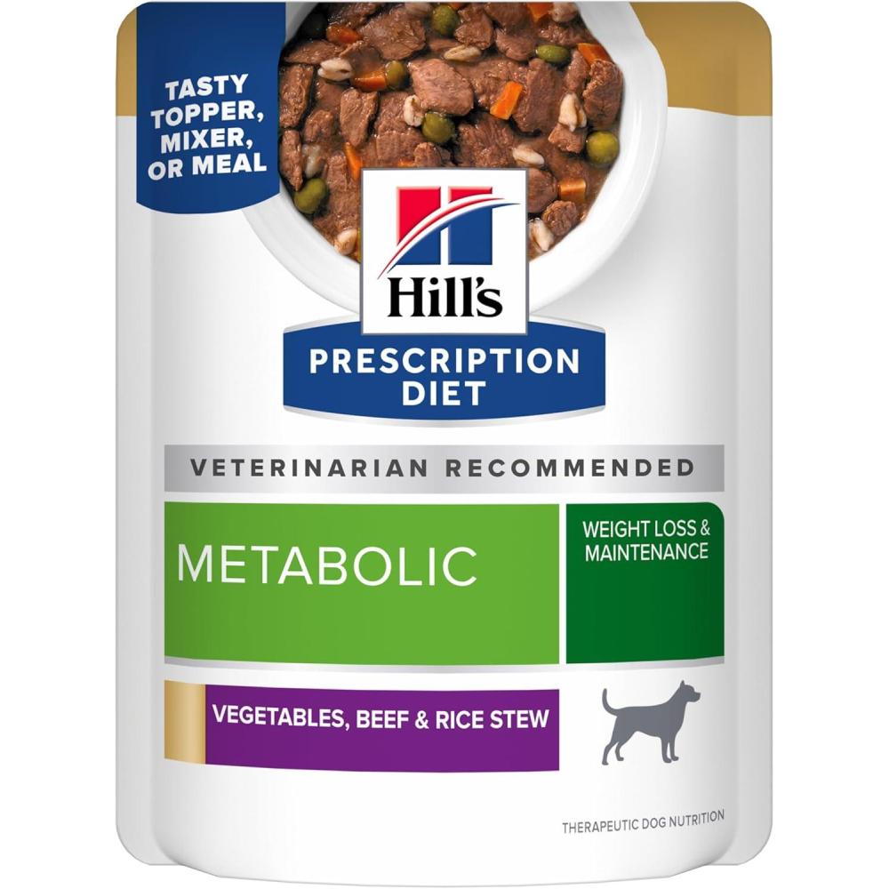 imageHills Prescription Diet Metabolic Canine Vegetables Beef amp Rice Stew 28oz 24Pack Wet FoodVegetable  Beef   Rice Stew