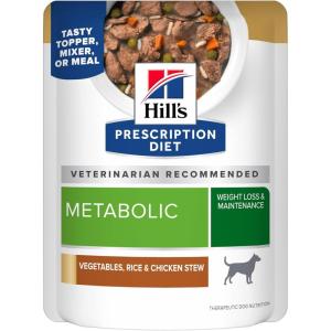 Hill’s Prescription Diet Metabolic Canine Vegetables, Beef & Rice Stew, 2.8oz, 24-Pack Wet Food(Vegetable  Rice  & Chicken Stew)