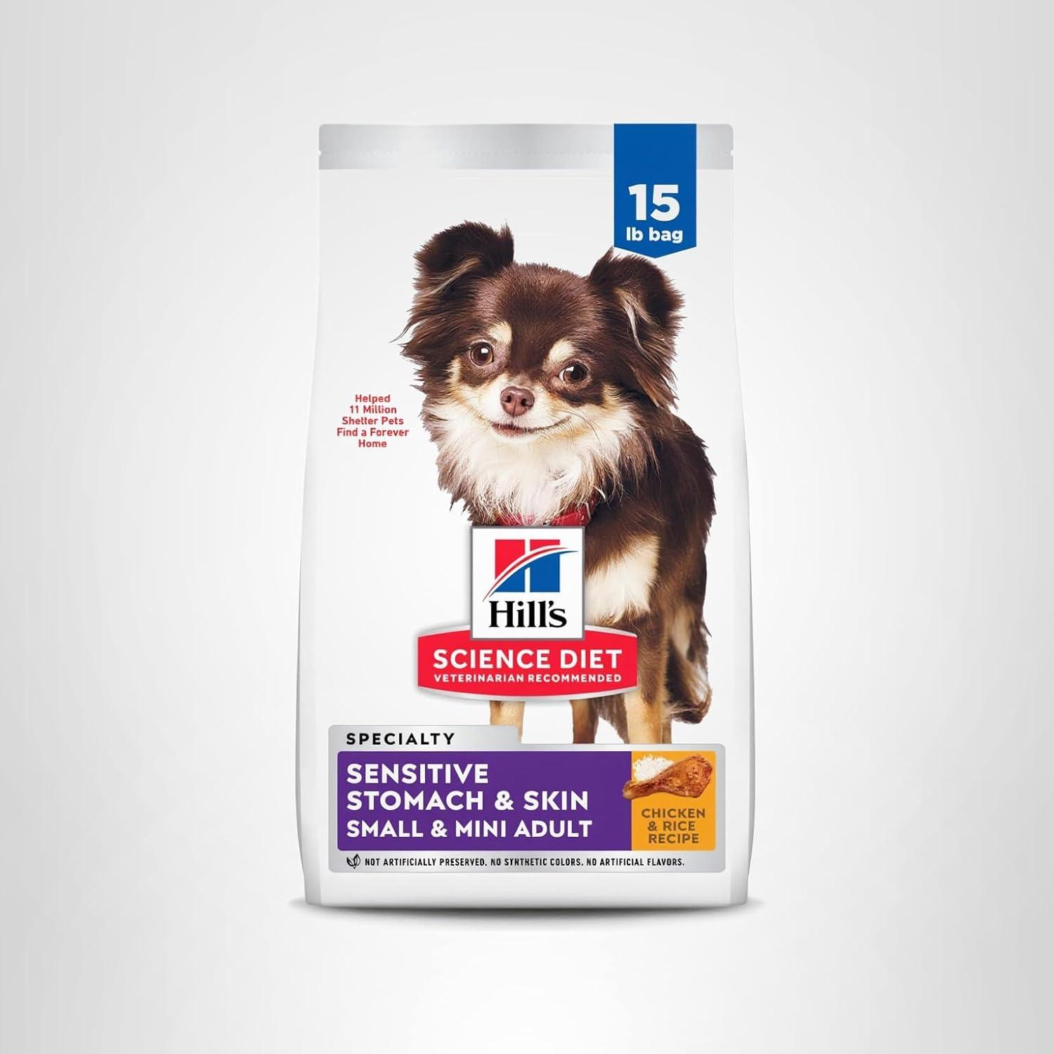 imageHills Science Diet Sensitive Stomach amp Skin Adult 16 Small amp Mini Breeds Stomach amp Skin Sensitivity Support Dry Dog Food Chicken Recipe 4 lb BagChicken