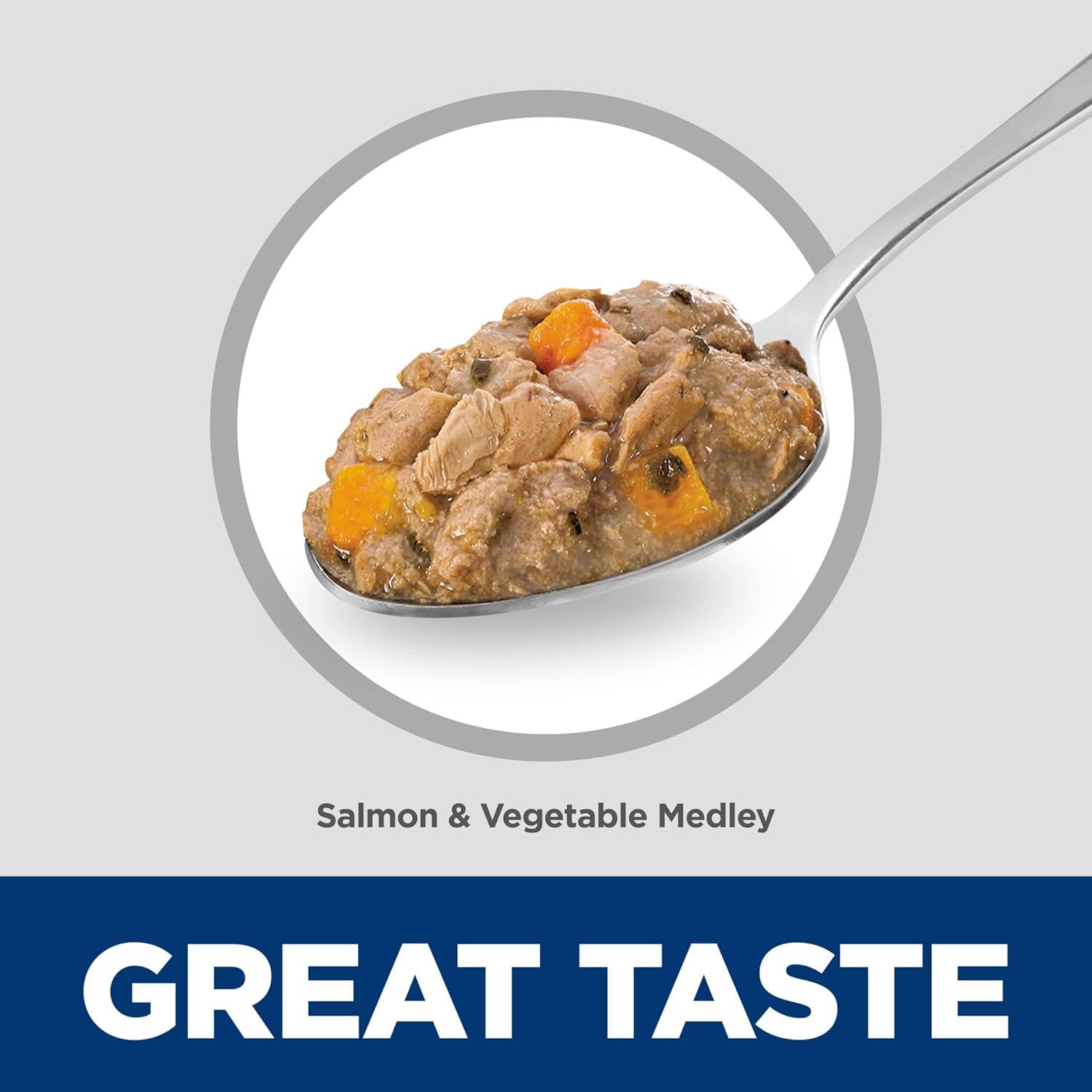 imageHills Science Diet Indoor Adult 16 Easy Litter Box Cleanup Wet Cat Food Salmon amp Vegetables Stew 55 oz Can Case of 24Salmon Vegetables Stew