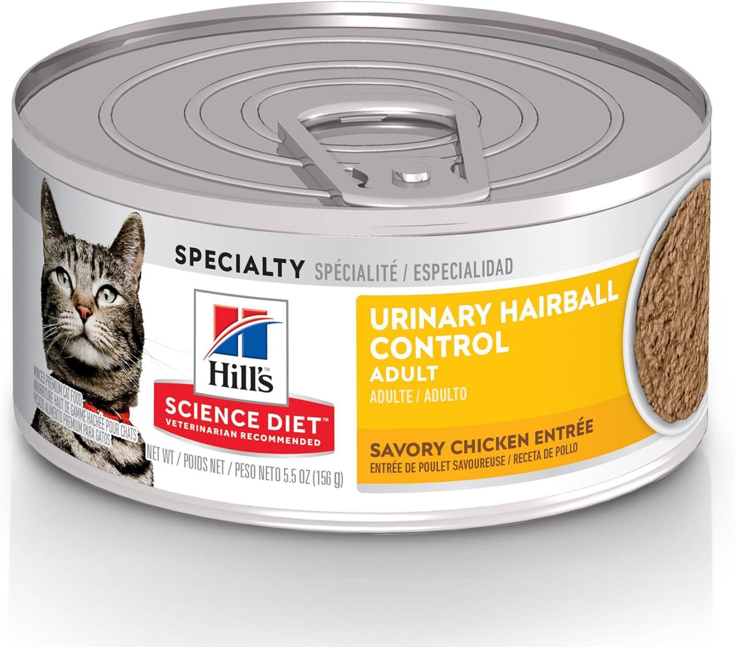 imageHills Science Diet Urinary Hairball Control Adult 16 Urinary Track Health amp Hairball Control Support Wet Cat Food Chicken Minced 29 oz Can Case of 12Chicken Minced