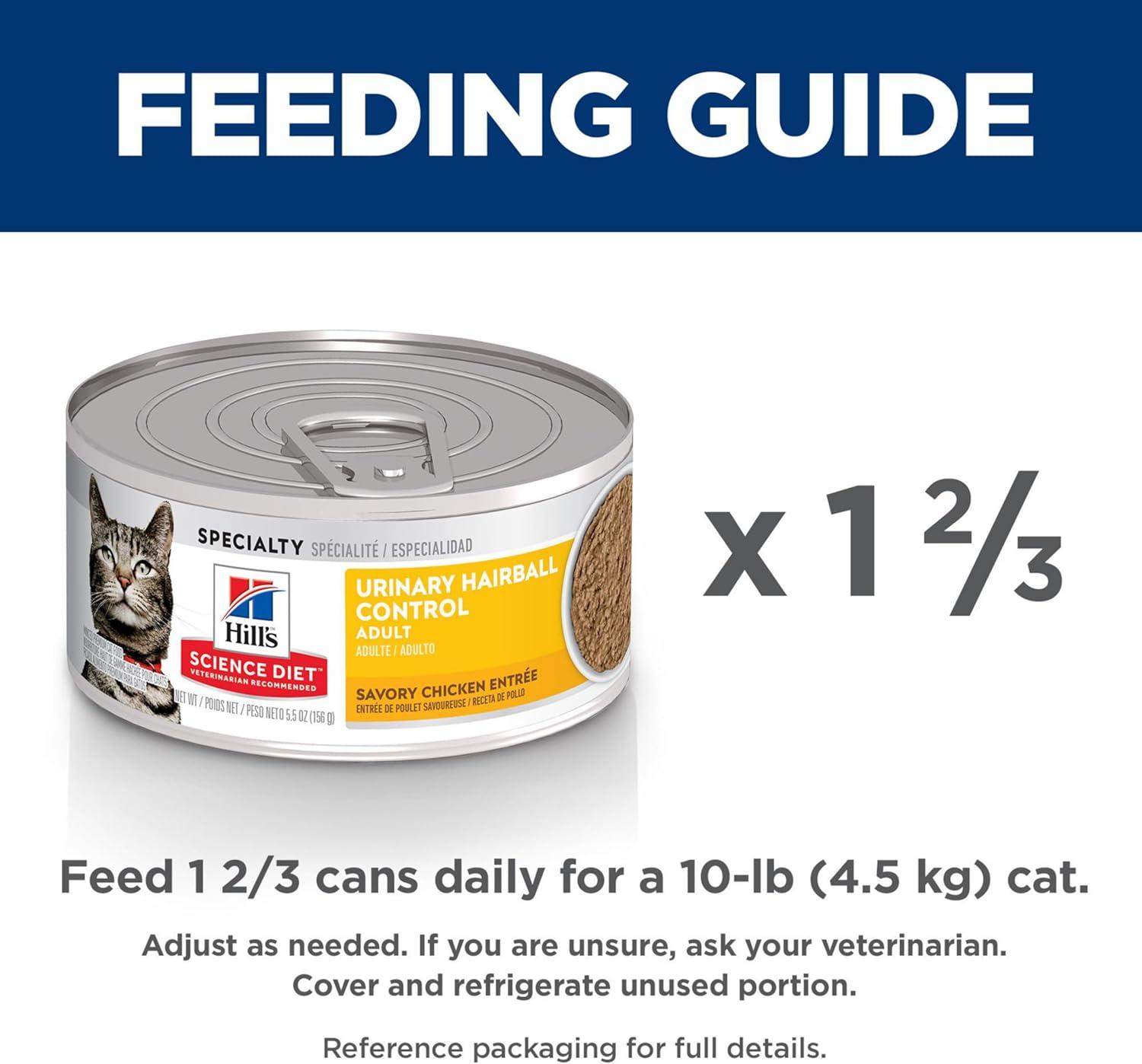 imageHills Science Diet Urinary Hairball Control Adult 16 Urinary Track Health amp Hairball Control Support Wet Cat Food Chicken Minced 29 oz Can Case of 12Chicken Minced