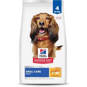 Hill’s Science Diet Oral Care, Adult 1-6, Plaque & Tartar Buildup Support, Dry Dog Food, Chicken, Rice, & Barley, 28.5 lb Bag(Chicken  Rice  & Barley)