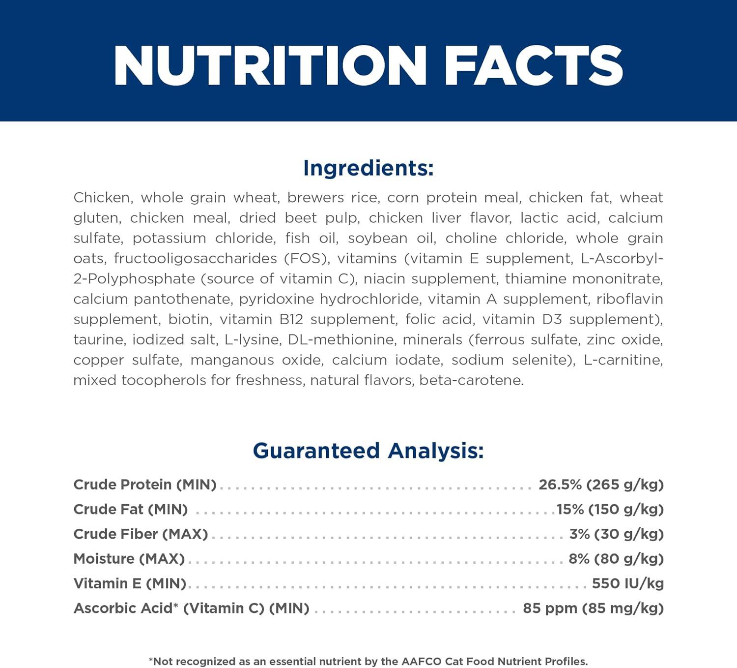 imageHills Science Diet Adult 7 Senior Adult 7 Premium Nutrition Dry Cat Food Chicken Recipe 7 lb BagChicken