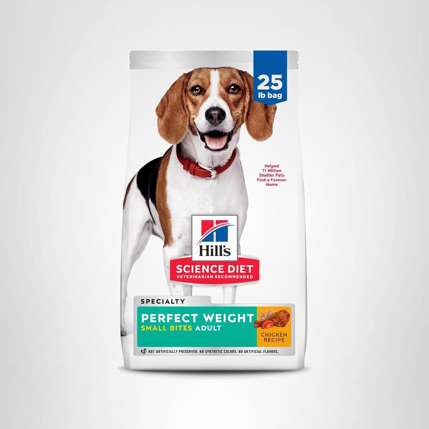 imageHills Science Diet Perfect Weight Adult 16 Weight Management Support Small Kibble Dry Dog Food Chicken Recipe 25 lb BagChicken