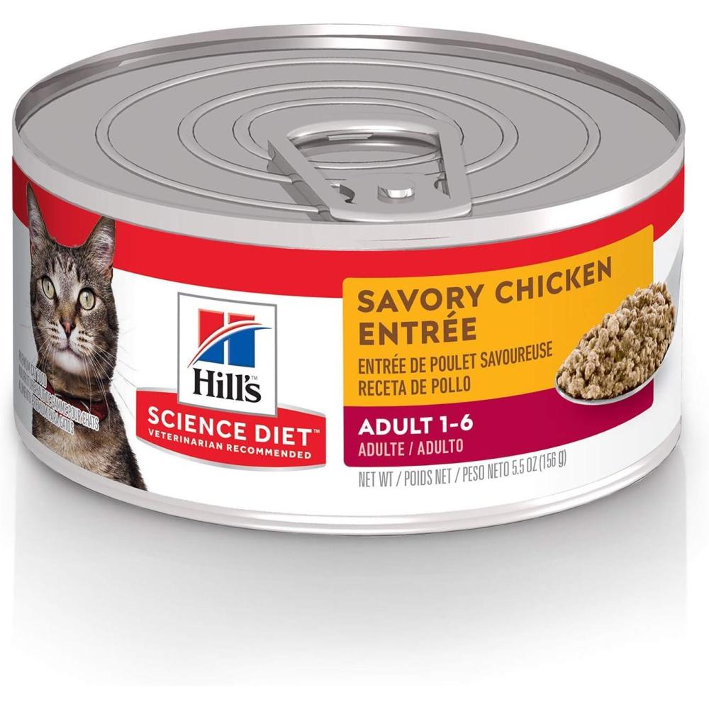 imageHills Science Diet Adult 16 Adult 16 Premium Nutrition Wet Cat Food Chicken Stew 55 oz Can Case of 24Chicken Minced