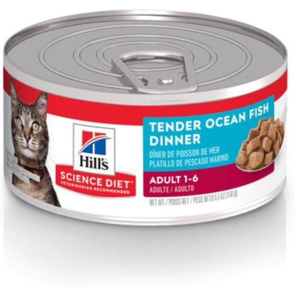 imageHills Science Diet Adult 16 Adult 16 Premium Nutrition Wet Cat Food Chicken Stew 55 oz Can Case of 24Ocean Fish Stew