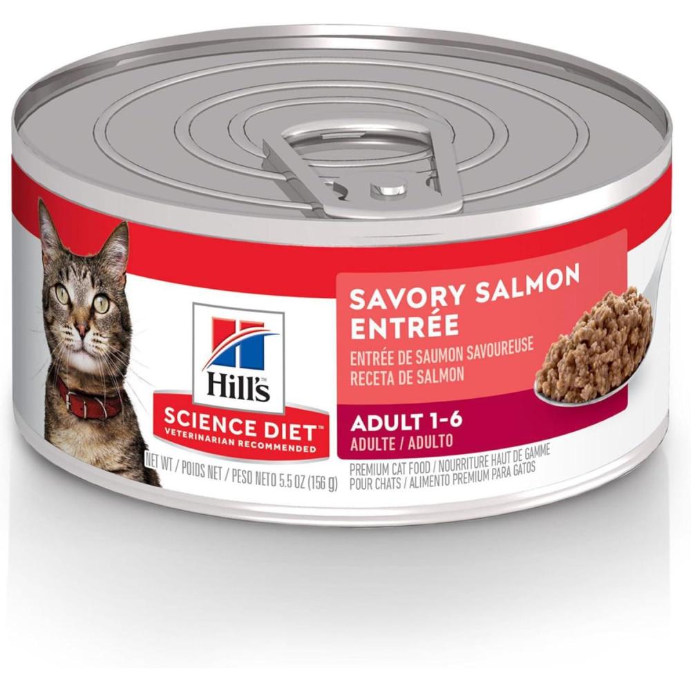 imageHills Science Diet Adult 16 Adult 16 Premium Nutrition Wet Cat Food Chicken Stew 55 oz Can Case of 24Salmon Minced