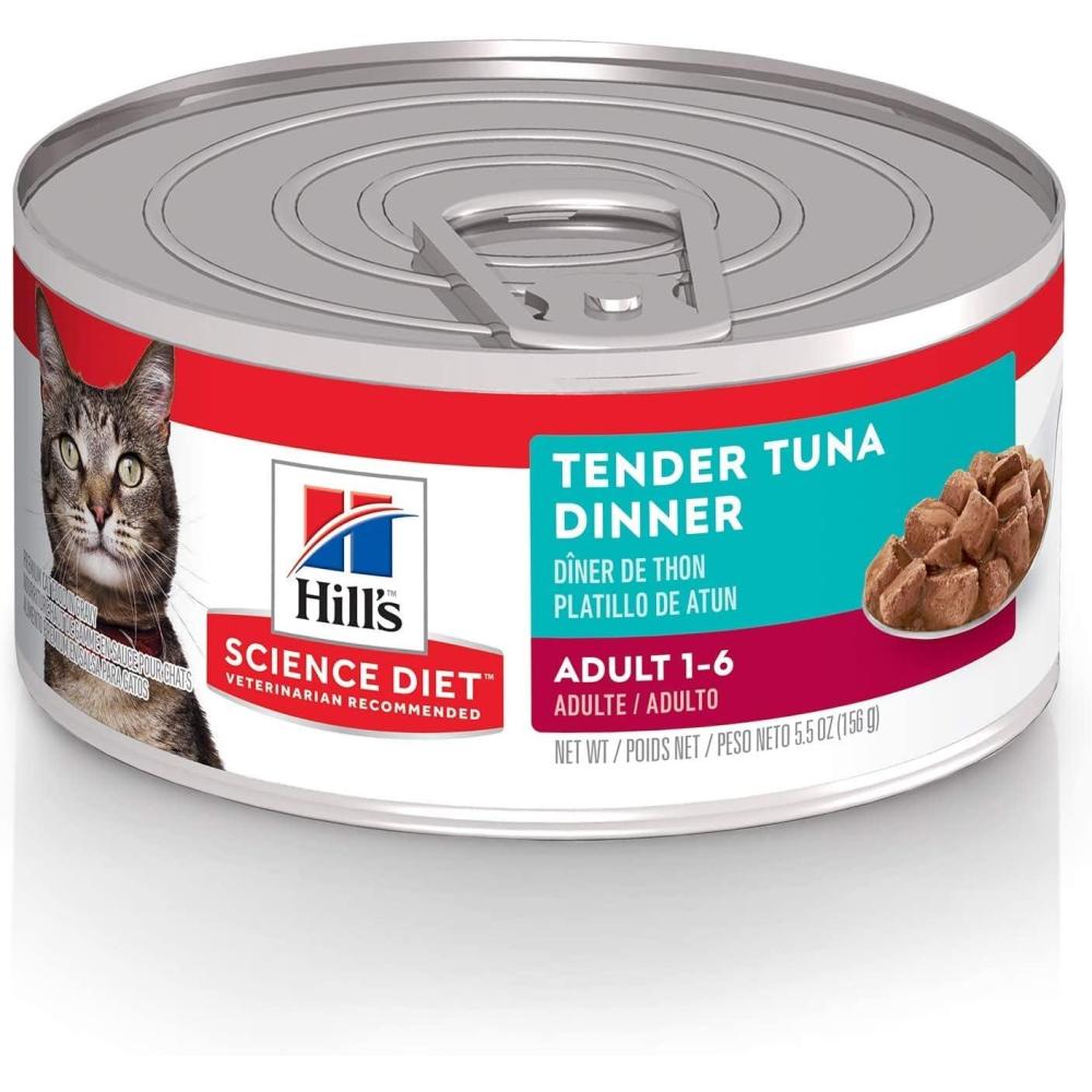 imageHills Science Diet Adult 16 Adult 16 Premium Nutrition Wet Cat Food Chicken Stew 55 oz Can Case of 24Tuna Stew
