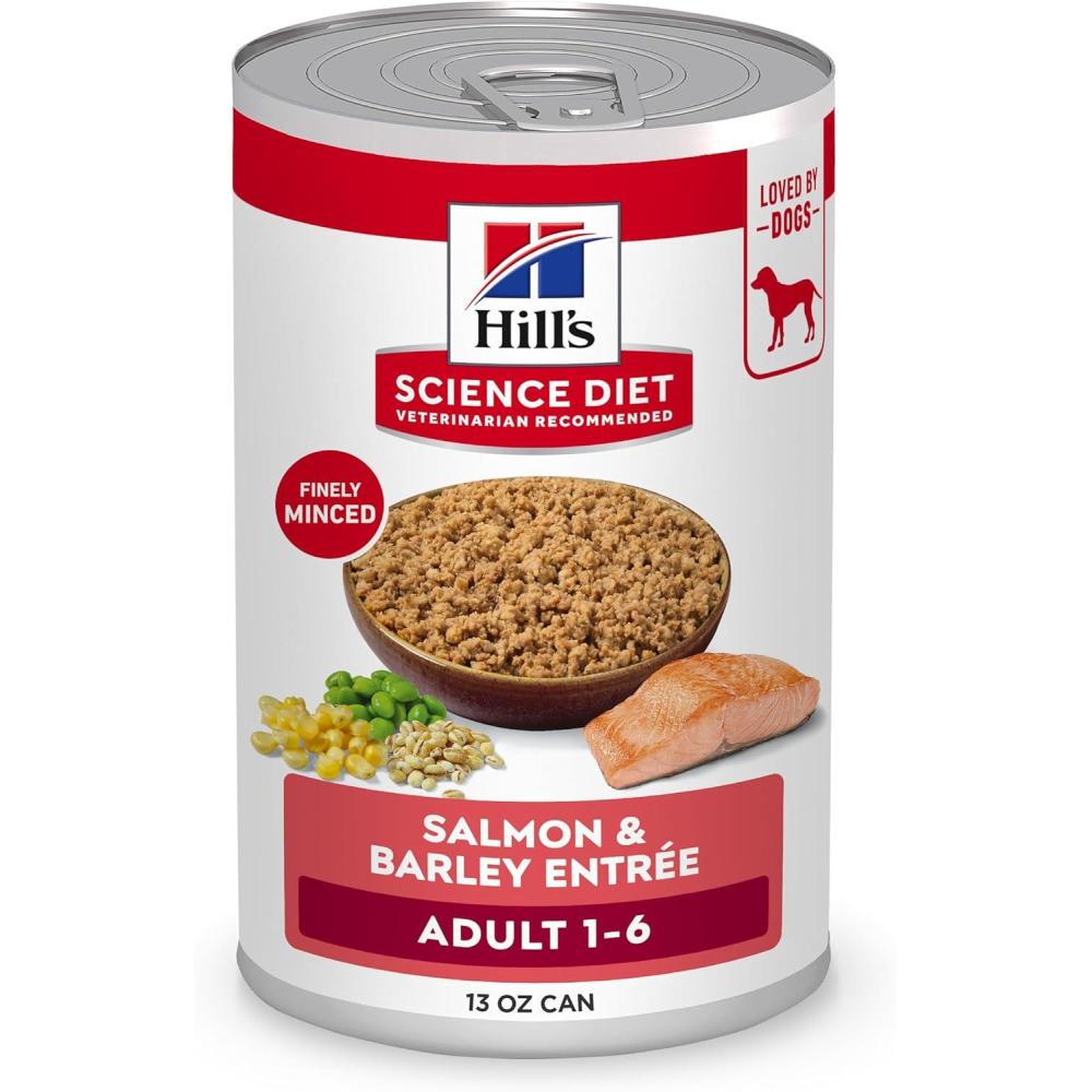 imageHills Science Diet Adult 16 Adult 16 Premium Nutrition Wet Dog Food Chicken amp Vegetables Stew 128 oz Can Case of 12Salmon Barley