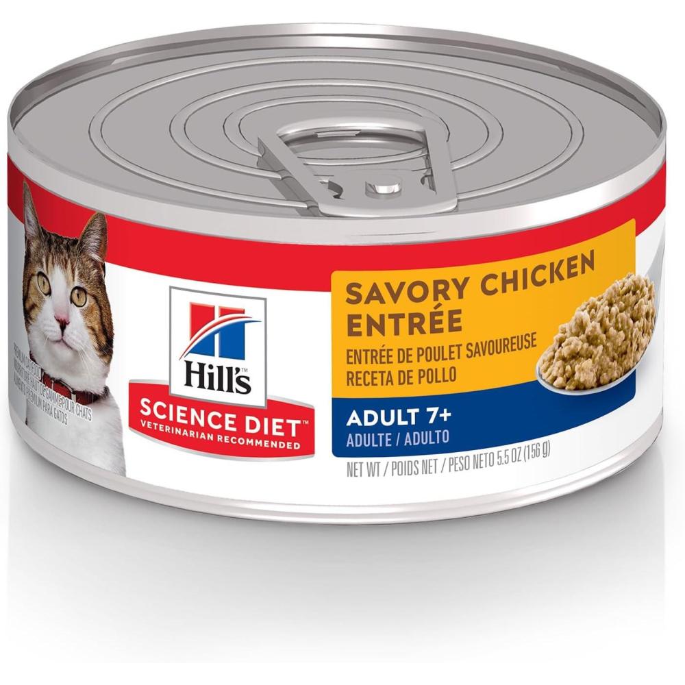 imageHills Science Diet Adult 7 Senior Adult 7 Premium Nutrition Wet Cat Food Tuna Stew 55 oz Can Case of 24Chicken Minced
