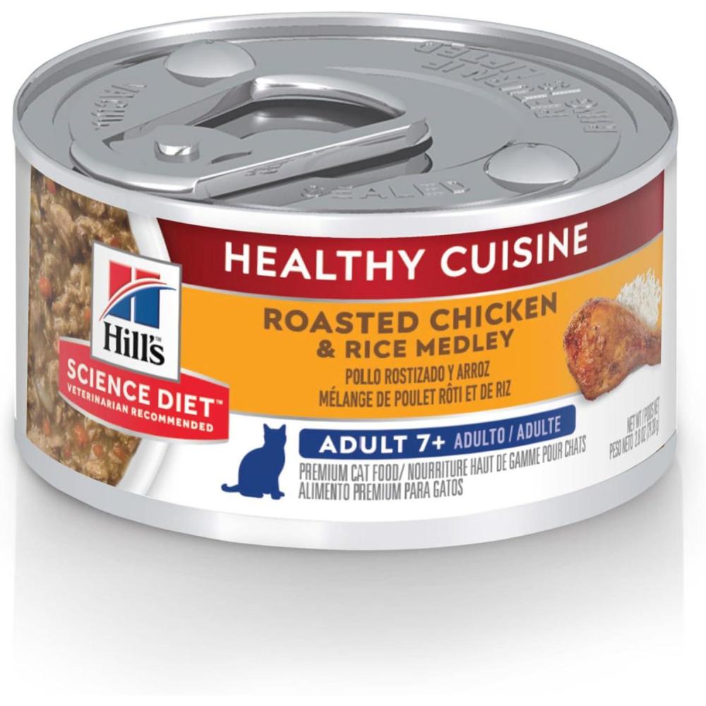 imageHills Science Diet Adult 7 Senior Adult 7 Premium Nutrition Wet Cat Food Tuna Stew 55 oz Can Case of 24Roasted Chicken  Rice Stew