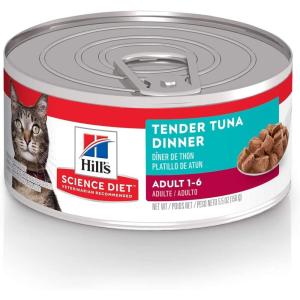 Hill’s Science Diet Adult 1-6, Adult 1-6 Premium Nutrition, Wet Cat Food, Chicken Stew, 5.5 oz Can, Case of 24(Tuna Stew)