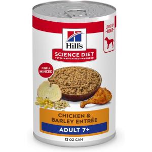 Hill’s Science Diet Adult 7+, Senior Adult 7+ Premium Nutrition, Wet Dog Food, Variety Pack: Chicken & Barley; Beef & Barley Loaf, 13 oz Can Variety Pack, Case of 12(Chicken & Barley Loaf)
