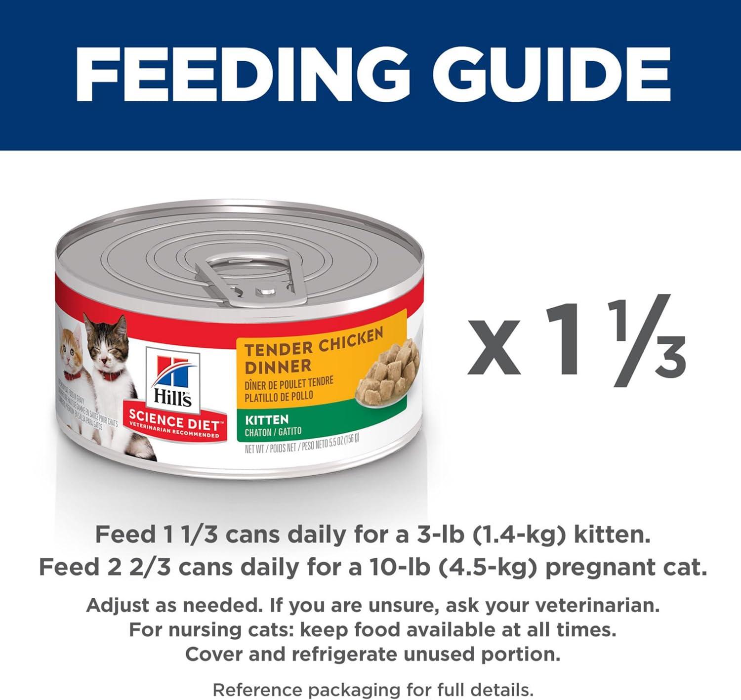 imageHills Science Diet Kitten Kitten Premium Nutrition Wet Cat Food Liver amp Chicken Minced 55 oz Can Case of 24Chicken Stew