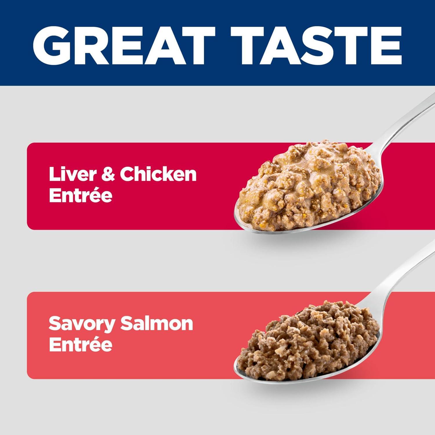 imageHills Science Diet Kitten Kitten Premium Nutrition Wet Cat Food Liver amp Chicken Minced 55 oz Can Case of 24Variety Pack Liver Chicken Salmon Minced