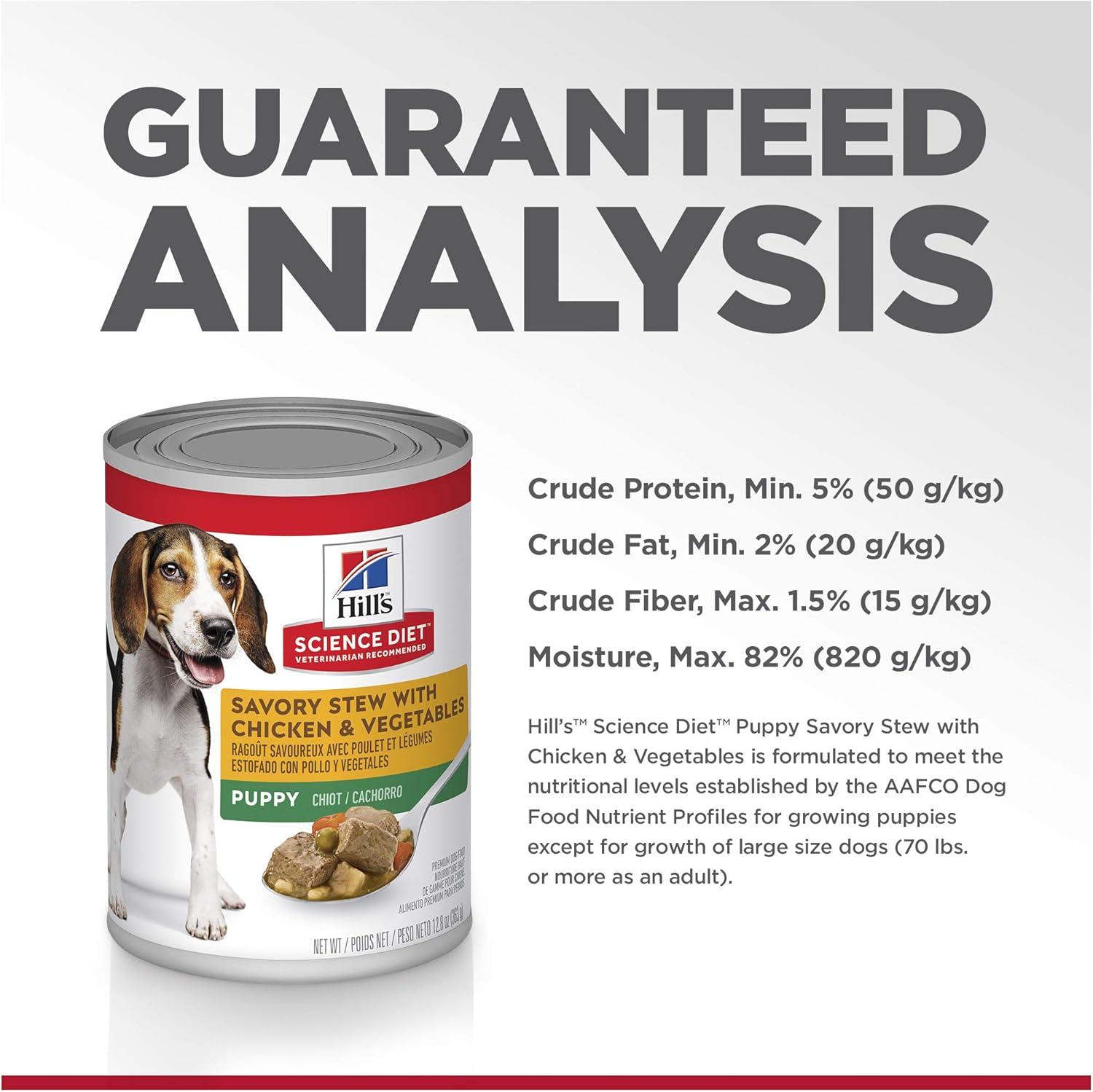 imageHills Science Diet Puppy Puppy Premium Nutrition Wet Dog Food Chicken amp Barley Loaf 13 oz Can Case of 12Chicken Vegetables Stew