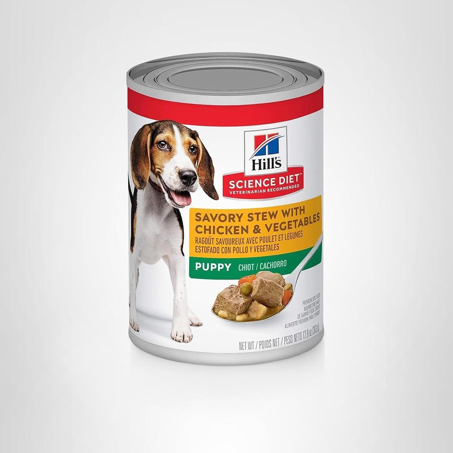 imageHills Science Diet Puppy Puppy Premium Nutrition Wet Dog Food Chicken amp Barley Loaf 13 oz Can Case of 12Chicken Vegetables Stew