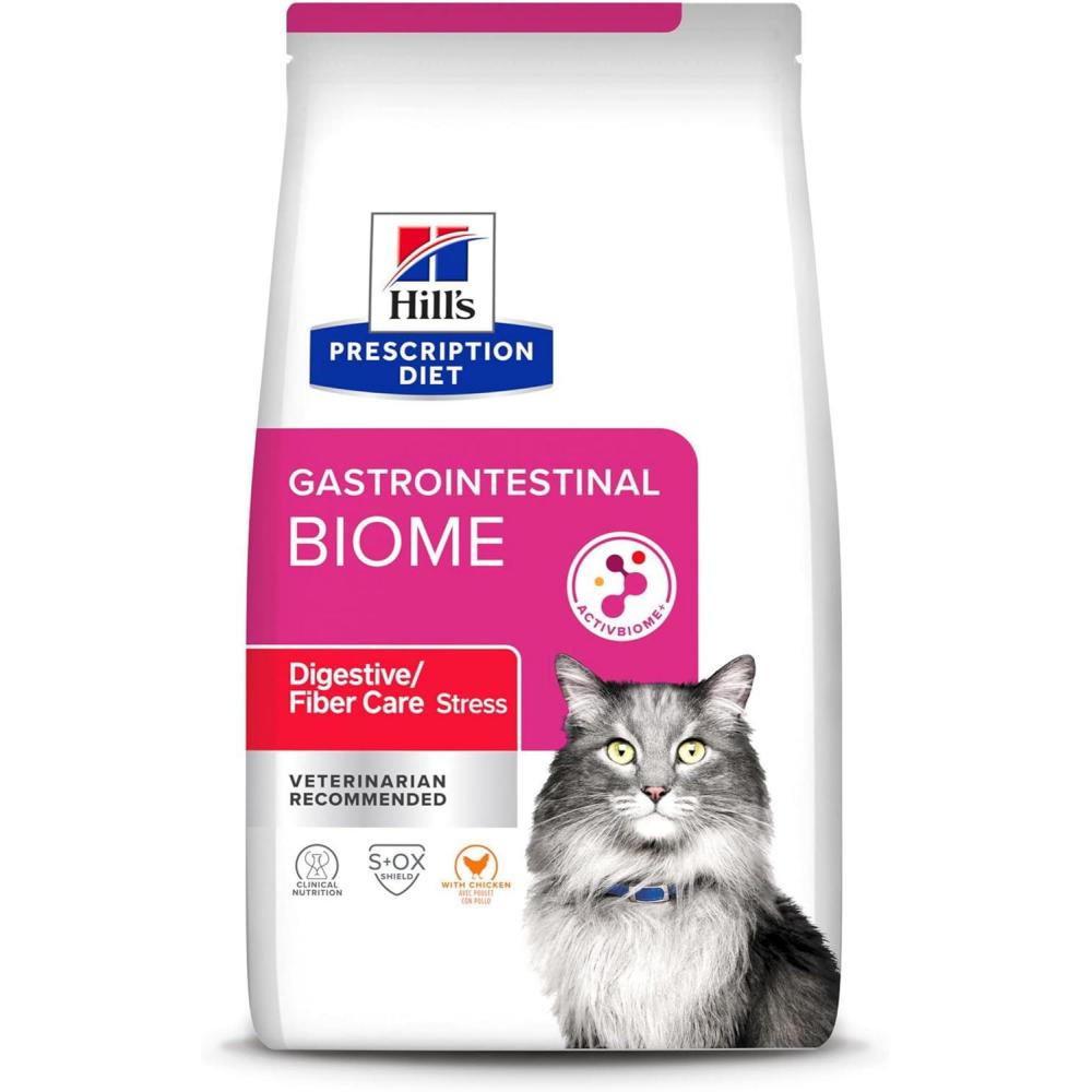 imageHills Prescription Diet Gastrointestinal Biome Stress Dry Cat Food Chicken Flavor Veterinary Diet 4 lb BagChicken