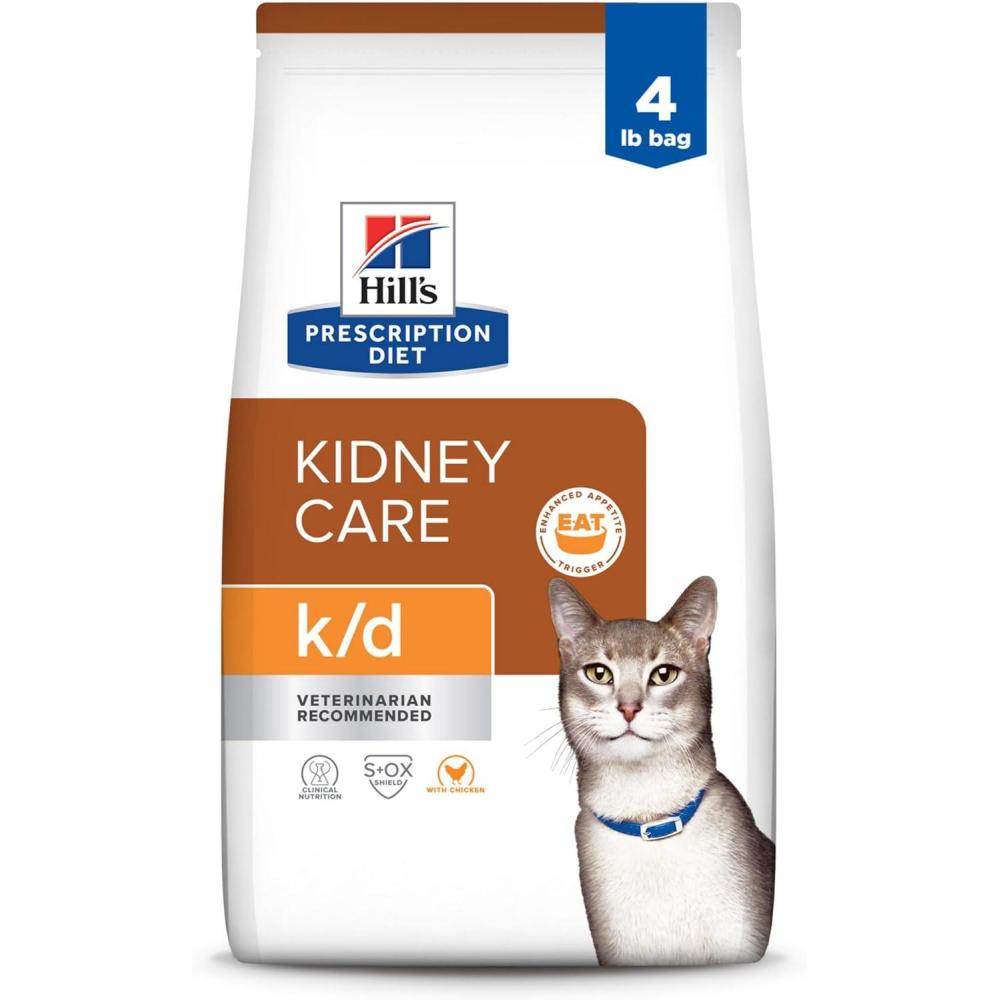 imageHills Prescription Diet kd Kidney Care with Chicken Dry Cat Food Veterinary Diet 4 lb BagChicken