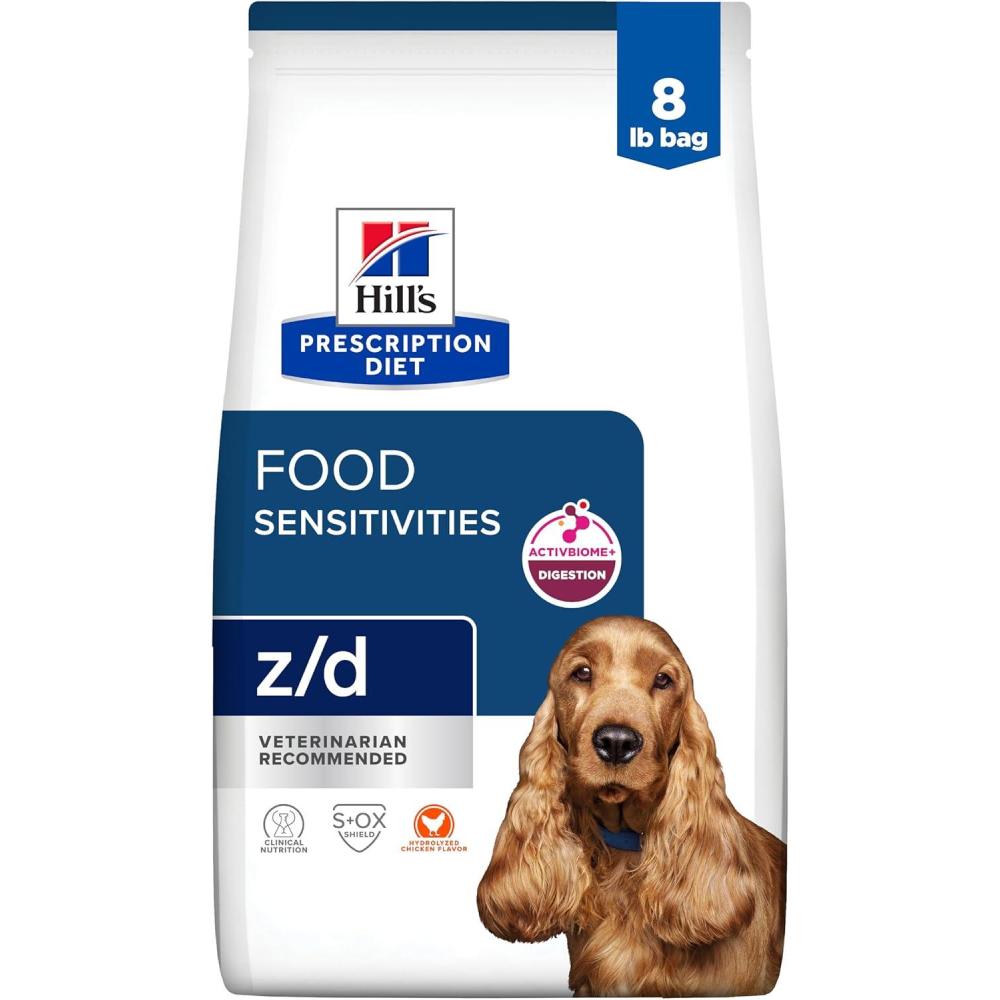 imageHills Prescription Diet zd SkinFood Sensitivities Hydrolyzed Dry Dog Food Veterinary Diet 176 lb BagChicken  Regular Bites
