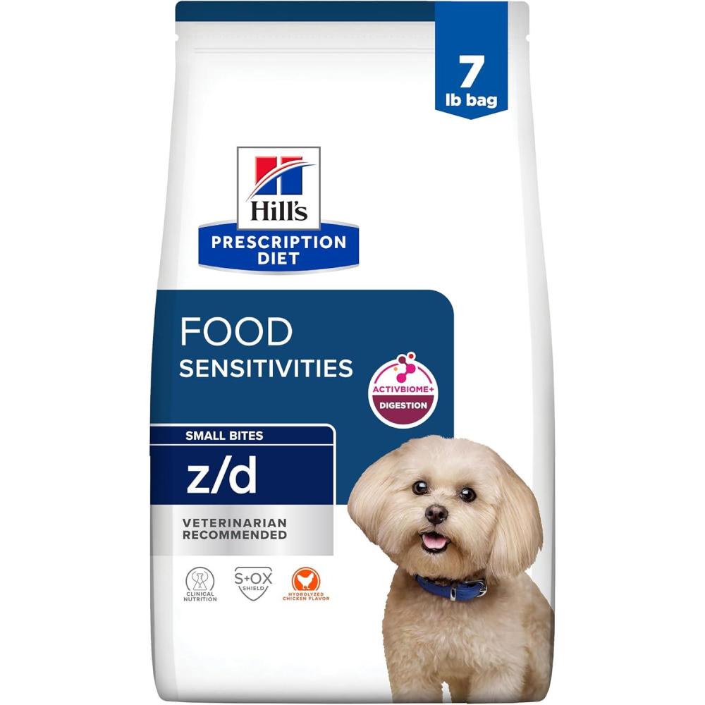 imageHills Prescription Diet zd SkinFood Sensitivities Hydrolyzed Dry Dog Food Veterinary Diet 176 lb BagChicken  Small Bites