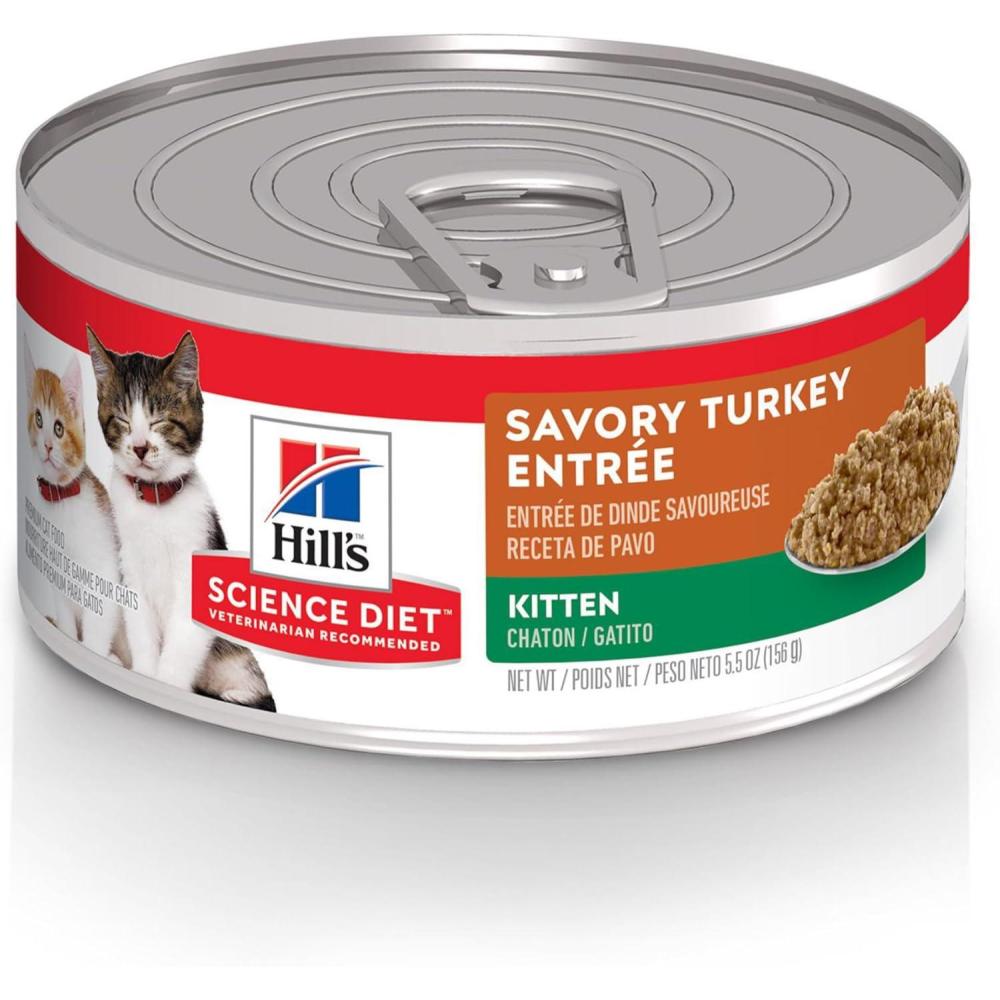 imageHills Science Diet Kitten Kitten Premium Nutrition Wet Cat Food Liver amp Chicken Minced 55 oz Can Case of 24Turkey Minced