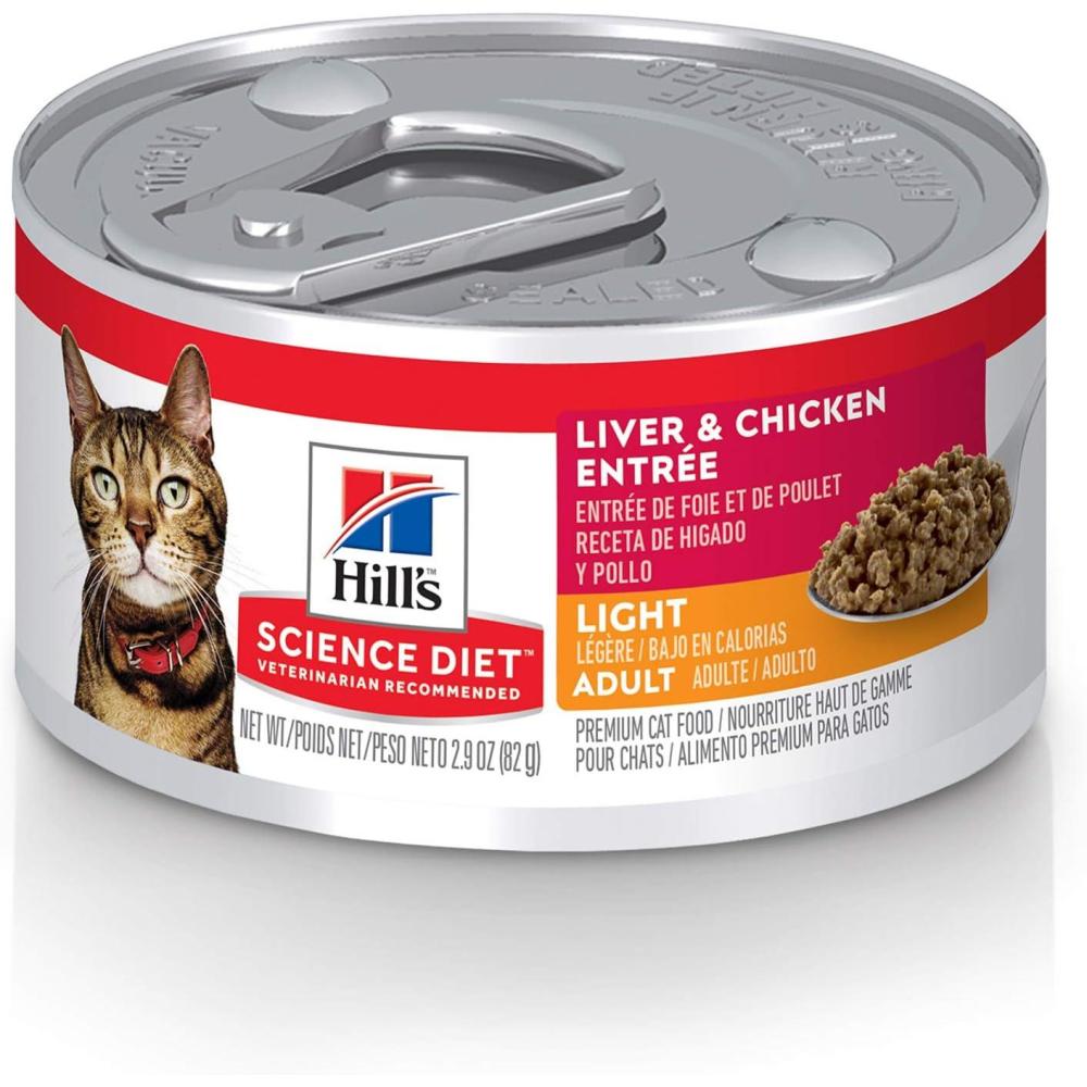 imageHills Science Diet Light Adult 16 Weight Management Support Wet Cat Food Liver amp Chicken Minced 29 oz Can Case of 24Liver  Chicken Minced
