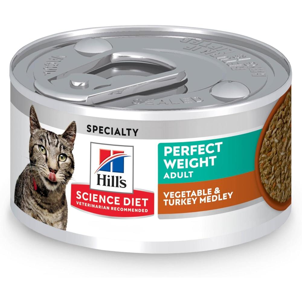imageHills Science Diet Perfect Weight Adult 16 Weight Management Support Wet Cat Food Chicken amp Roasted Vegetables Stew 29 oz Can Case of 24Turkey Vegetables Stew