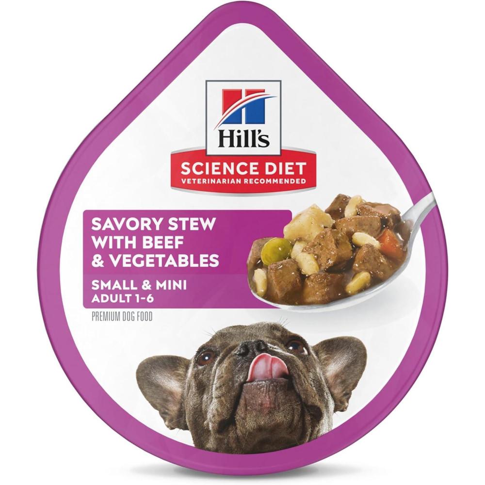 imageHills Science Diet Small amp Mini Adult 16 Small amp Mini Breeds Premium Nutrition Wet Dog Food Beef amp Vegetables Stew 35 oz Tray Case of 12