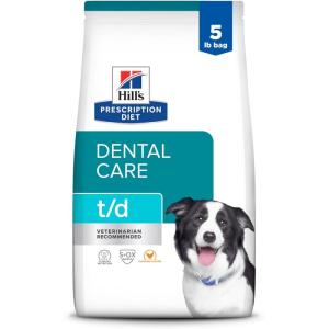 Hill’s Prescription Diet t/d Dental Care Chicken Flavor Dry Dog Food, Veterinary Diet, 5 lb. Bag(Chicken | Regular Bites)