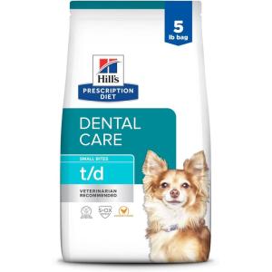 Hill’s Prescription Diet t/d Dental Care Chicken Flavor Dry Dog Food, Veterinary Diet, 5 lb. Bag(Chicken | Small Bites)