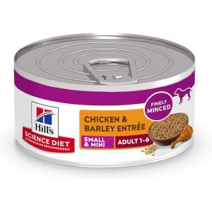 Hill’s Science Diet Adult 1-6 Small & Mini Breed Premium Nutrition Wet Dog Food, Chicken & Barley, 5.8 oz. Cans, 24-Pack(Chicken & Barley)
