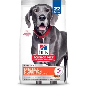Hill’s Science Diet Perfect Digestion Large Breed Adult Dry Dog Food 1-5, Prebiotics for Digestive Support, Chicken, Brown Rice, & Whole Oats, 22 lb. Bag(Chicken  Brown Rice  & Whole Oats)