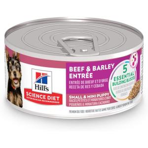 Hill’s Science Diet Puppy Small & Mini Breeds Wet Dog Food, Beef & Barley Loaf, 5.8 oz. Cans, 24-Pack(Beef & Barley Loaf)