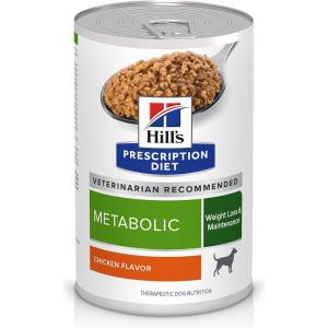 Hill’s Prescription Diet Metabolic Weight Management Chicken Flavor Wet Dog Food, Veterinary Diet, 13 oz. Cans, 12-Pack(Chicken)