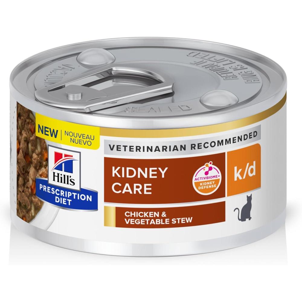 imageHills Prescription Diet kd Kidney Care with Tuna Wet Cat Food Veterinary Diet 55 oz Cans 24PackChicken  Vegetable Stew